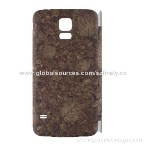 Leather case for Samsung S5, creative design, combined with water-transfer print and hot pressure